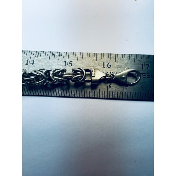 Estate Vintage Byzantine Sterling Silver 925 Necklace, Lobster Claw, 16" 42.6g H - Picture 6 of 8